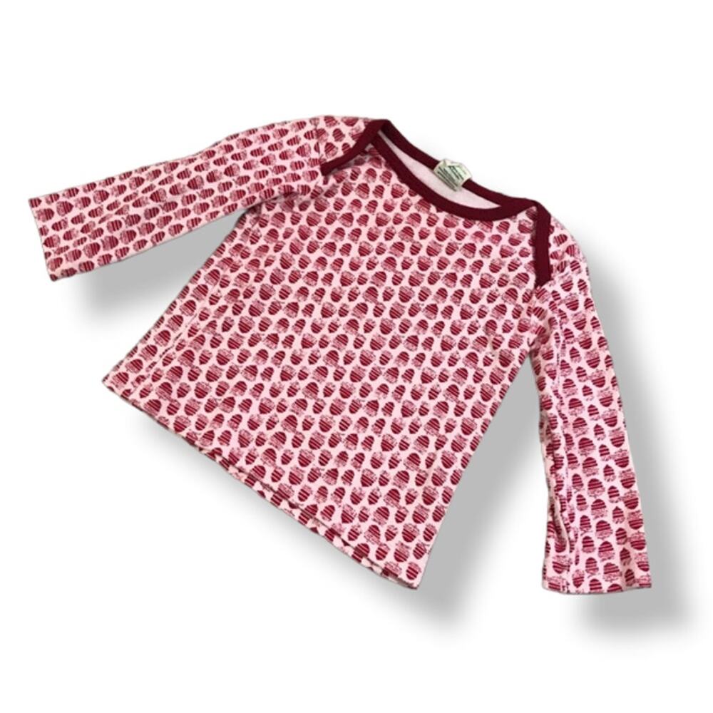 Greenbaby Girls Top Size 6-12 Months Pink Acorn Print Knit Organic